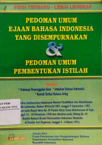 Image of Pedoman Umum Ejaan Bahasa Indonesia Yang Disempurnakan Dan Pedoman Umum Pembentukan Istilah